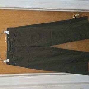 American Eagle Olive Green Pants Womens 8 Regular - Baggy Wide Legs NEW Stretch